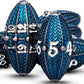 ARUOHHA DND Metal Dice Black Blue Dragon Egg Dice with Metal Box, Role Playing Game Polyhedral D and D Dice Set D20 D12 D10 D8 D6 D4