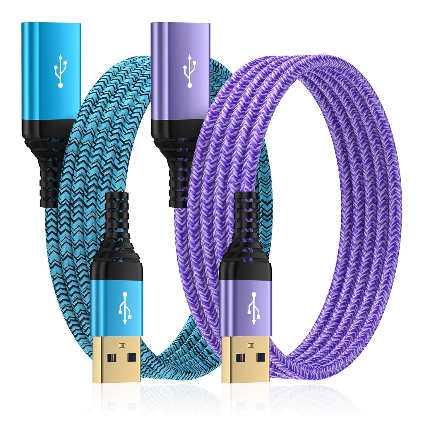 USB Extension Cable 6FT, 2Pack USB Extender USB3.0 Extension Cord Type A Male to Female Extender Cable 5Gbps High Speed Data Transfer for Gamepad,Keyboard,Webcam,Mouse,Camera,Flash Drive,Hard Drive
