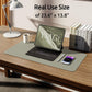 YSAGi Leather Desk Protector, Office Mat, Large Mouse Mat, Non-Slip PU Leather Blotter, Laptop Desk, Waterproof Writing Pad for Office and Home (Sage Green, 23.6" x 13.8")