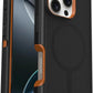 OtterBox iPhone 16 Pro (Only) Defender Series MagSafe Case - Iron Eclipse (Black & Orange) - Built-in Magnets - Screenless - Rugged & Durable - with Port Protection