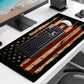 Large Extended Gaming Mouse Pad with Stitched Edges, Non-Slip Waterproof Rubber Base Mouse Pad for Office, Computer, Keyboard, Laptop and Home Desk Pad 35.4 x 15.7 x 0.12 Inch (American Antique Flag)