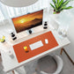 Leather Desk pad Protector, Large Desk mat with Natural Cork & PU Leather,Mouse pad,Non-Slip Office Desk Mat,Waterproof Desk Writing Pad for Office and Home (35in*17in, Orange)