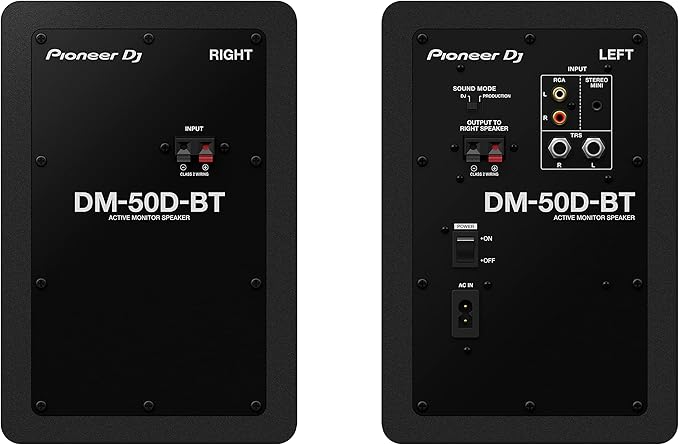 Pioneer DJ DM-50D-BT 5-Inch Desktop Monitor System with Bluetooth, Black
