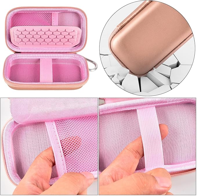 Hard Case Compatible with SanDisk Extreme PRO 500GB 1TB 2TB 4TB Portable External SSD. Carrying Travel Holder for Crucial X8 Solid State Drive (Box Only)-Rose Gold