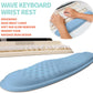 2-in-1 Ergonomic Set, Wave Rise Keyboard Wrist Rest and Massage Bulge Slope Mouse Pad Wrist Support, Cushion Memory Foam Integrated to Relieve Wrist Pain, Lake Blue
