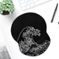 ITNRSIIET Ergonomic Mouse Pad with Gel Wrist Support Small Wrist Rest Smooth Surface Non-Slip PU Base Comfortable Office Supplies Pain Relief, 8.7 x 7.2 inches, Rolling Wave
