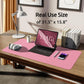 YSAGi Leather Desk Protector, Office Mat, Large Mouse Mat, Non-Slip PU Leather Blotter, Laptop Desk, Waterproof Writing Pad for Office and Home (Pink, 31.5" x 15.8")