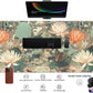 Light Emerald and Orange Floral Desk Mat, XXL Large Extended Mouse Pad Gaming Desk Pad, Aesthetic Asian Lotus Flower Big Laptop Keyboard and Mouse Mat for Women Desktop Office Decor 31.5x15.7 in