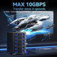 6 Bay Hard Drive Enclosure with Cooling Fan for 2.5“/3.5" SATA HDD/SSD with USB A/C 3.2 Gen 2, Support Hot Swappable, Daisy Chain Expansion, Tool-Free HDD Enclosure, DAS(NO RAID/NAS)
