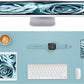 AFIING Leather Desk Pad Protector,Mouse Pad,Office Desk Mat, Non-Slip PU Leather Desk Blotter,Large Desk mat,Waterproof Keyboard mat for Office/Home/Decor (Light Blue,35"" x 17"")