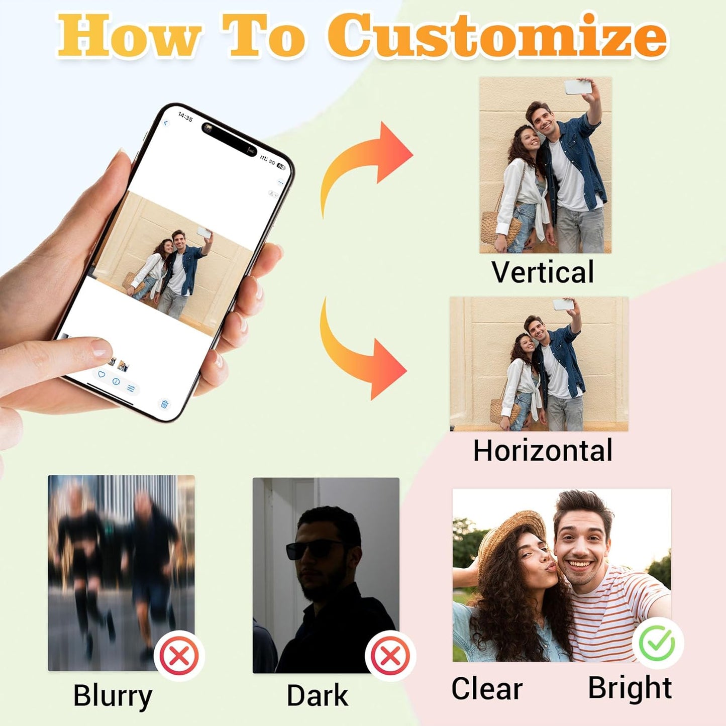 Easycosy Custom Photo Puzzles 1000/500/300 Pieces for Adults Families Personalized Picture Text Jigsaw Puzzle Gift for Holiday Birthday Anniversay(Horizontal/Vertical)