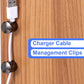 5 Sets Charger Holders for Cords, Black Adjustable Cable Anchor Holders, Adhesive Metal Cord Clips, Cable Management Wire Organizers for Desk, Office, Nightstand