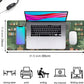 Kawaii Rainy Night Desk Mat Green Plants Gaming Mouse Pad XL, Aesthetic Anime Black Cat Desk Pad Laptop Computer Keyboard Mouse Mat, Desktop Decor Accessories for Girl Women Office 31.5"x11.8"