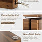Acacia Wood Large Cable Management Box Round Edge - 16" L Wooden Power Strip Box, Surge Protector Box - Cable Hider Box for Office, Living Room - 2 Open Slots, Magnetic Lid (Walnut Color)