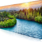 Large Extended Gaming Mouse Pad with Stitched Edges, Non-Slip Waterproof Rubber Base Mouse Pad for Office, Computer, Keyboard, Laptop and Home Desk Pad 35.4 x 15.7 x 0.12 Inch (Sunset Forest)