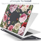 Batianda Premium Case for New MacBook Air 15 inch 2025 M4 2024 2023 with M3 M2 Chip Model A3241/A3114/A2941, Designed Protective Plastic Hardshell & Keyboard Cover & Screen Protector, Peony