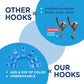 Heavy Duty Hooks for Hanging Coats, Jackets, Backpacks, Baseball Hats - Wall Mounted Rainbow Color Hangers for Kids, Perfect Hook for Classrooms, Bathroom Robes and Towels | J Hook 7-Pack