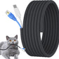 3/8 inch Cord Protectors from Pets No Chew, 10ft Wire Protector Cord Covers for Pets, Flexible Cable Management Sleeve for USB Power Cords Audio Video Cords Phone Charging Cables, Black