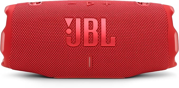 JBL Charge 6 - Portable Waterproof & Drop-Proof Bluetooth Speaker, Bold JBL Pro Sound with AI Boost, 28Hrs of Playtime, Built-in powerbank & Comes with a Sturdy/Removable Carrying Strap (Red)