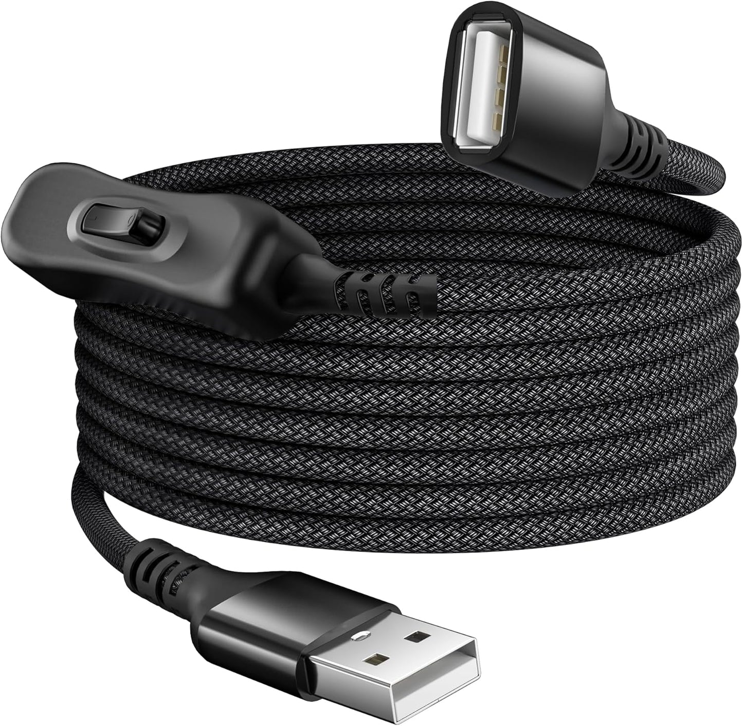 Itramax USB On Off Switch Cable 3.3FT,Inline USB Power Switch USBA Male to Female Extension Cord with Switch Upgraded Toggle Cable for PC,TV,Carplay,LED Strip,Desk Lamp,Fan,Light