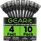 GearIT Cat 6 Ethernet Cable (10-Pack 4 Feet) Cat6 Network Patch, 10Gbps, RJ45, Snagless Cord, Gold-Plated Connectors, Internet for PC, TV, Tablet, Router, Printer, Servers, IT Data Center - Black