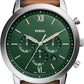 Fossil Men's Neutra Quartz Stainless Steel and Leather Chronograph Watch