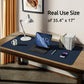 YSAGi Leather Desk Protector, Office Mat, Large Mouse Mat, Non-Slip PU Leather Blotter, Laptop Pad, Waterproof Writing Pad for Office and Home (Dark Blue, 35.4" x 17")