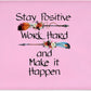 ITNRSIIET Mouse Pad with Stitched Edge Premium Textured Smooth Precise Operation Waterproof Washable Non-Slip Rubber Base Desktop Protection Mat, 10.2×8.3×0.12 inches, Inspirational Quote Pink