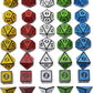 SmartDealsPro Double-Colors Polyhedral Dice Sets with Pouches for D&D DND RPG MTG Dungeon and Dragons Table Board Roll Playing Games D4 D6 D8 D10 D% D12 D20 (5-Color Retro Sets)