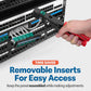 Everest 24 Port Keystone Patch Panel (1-Pack) - Removable 6-Port Panels - Use with Slim Profile Keystones ONLY (Wider Jacks May not fit Side by Side)