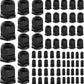 Joinfworld 72pcs Cable Glands Kit Waterproof Strain Relief Cord Connector Grip Weatherproof Cable Pass Through PG7 1/4" 1/2" 3/4" 1" NPT Wire Grommet