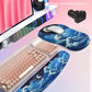 Hokafenle 2in1 Combination, Wave Keyboard Wrist Rest and Ergonomic Curvature Mouse Pad Wrist Support for Relieve Wrist Pain, Filled with Soft Cushion Memory Foam, Crescent Waves
