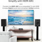 NEUMI BS5P-ARC 75-Watt Powered Bookshelf Speakers, Bluetooth, HDMI, USB, Optical, Coaxial, Remote Control, 5-Inch Woofer, 1-Inch Tweeter, Dark Wood, 1 Pair