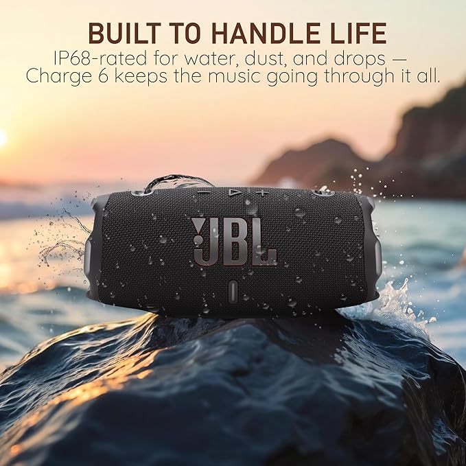 JBL Charge 6 Portable Bluetooth Speaker, IP68 Waterproof, Dustproof, Drop-Proof, AI Sound Boost, Built-in Powerbank, Carrying Strap, 28H Battery – Squad – Boomph's Ultimate Performance Cloth Solution