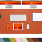 Large Desk Mat -47.2" x 17" Leather Desk Pad Protector with Natural Cork & PU Leather, Non-Slip Office Desk Mat, Double-Sided Mouse Pad, Waterproof Large Desk Pad for Office&Home (Orange)…