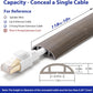 Floor Cord Cover 10ft, Cord Hider Floor Gray Wood, Cable Management Prevent Trips, Cable Cover Wire Covers for Electric Power Cords, Wire Protector Cavity W0.47in x H0.28in Grey