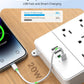 TROND Surge Protector Power Strip 10 ft, Flat Plug Long Extension Cord, 13 Wide Spaced Outlets, 4000 Joules, 32W Quick Charge 3.0 & USB C, Wall Mount, Under Desk, Heavy Duty, ETL Listed, White