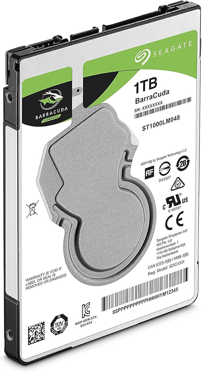 Seagate BarraCuda 1TB Internal Hard Drive HDD – 2.5 Inch SATA 6 Gb/s 5400 RPM 128MB Cache for PC Laptop (ST1000LM048)