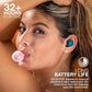 JLab Go Air Pop+ True Wireless Earbuds, in Ear Headphones, Bluetooth Earphones, 35H Playtime Ear Buds, Bluetooth Earbuds with Microphone, USB-C Charging Case, Dual Connect, EQ3 Sound, Teal