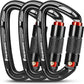 FresKaro UIAA Certified 25KN Auto Locking Climbing Carabiner Clips, Twist Lock, and Heavy Duty Carabiners for Rock Climbing, Rappelling, and Mountaineering, D Shaped