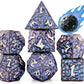 PJOY Metal D&D Dice Set for Dungeons and Dragons Dice with Case Meteorite Black Blue Glitters 7PCS 16mm Role Playing Cool DND Gifts for Players DM Board Game Masters