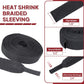 Braided Sleeving 2:1 Shrinkable Fabric Heat Shrink Tubing- Abrasion Protection Flexibility Wiring Harness Cable Sheath (1/2" ID, 30ft)