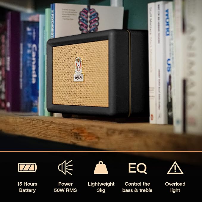 Orange Box - Portable Bluetooth Speaker Delivering Studio Audio Sound, 15M Range, 50W RMS Power, Long Battery Life, iOS & Android Connectivity - Great for Picnics, Festivals, BBQs and Holidays