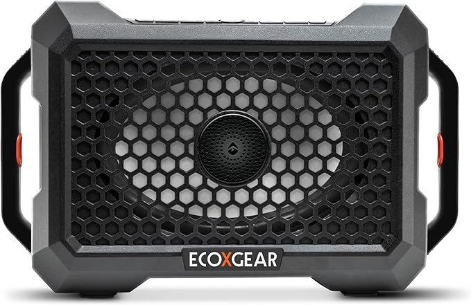 ECOXGEAR Defender: Outdoor Portable Bluetooth Speaker, 121dB Massive Sound, Waterproof and Drop Proof, with LED Party Lights, Pair up to 100, 25+ Hours Playtime (Black Oak)