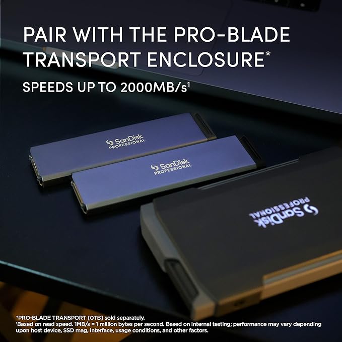 SANDISK Professional 4TB PRO-Blade SSD Mag - Portable & Modular NVMe SSD Mag, Ultra-Durable - SDPM1NS-004T-GBAND