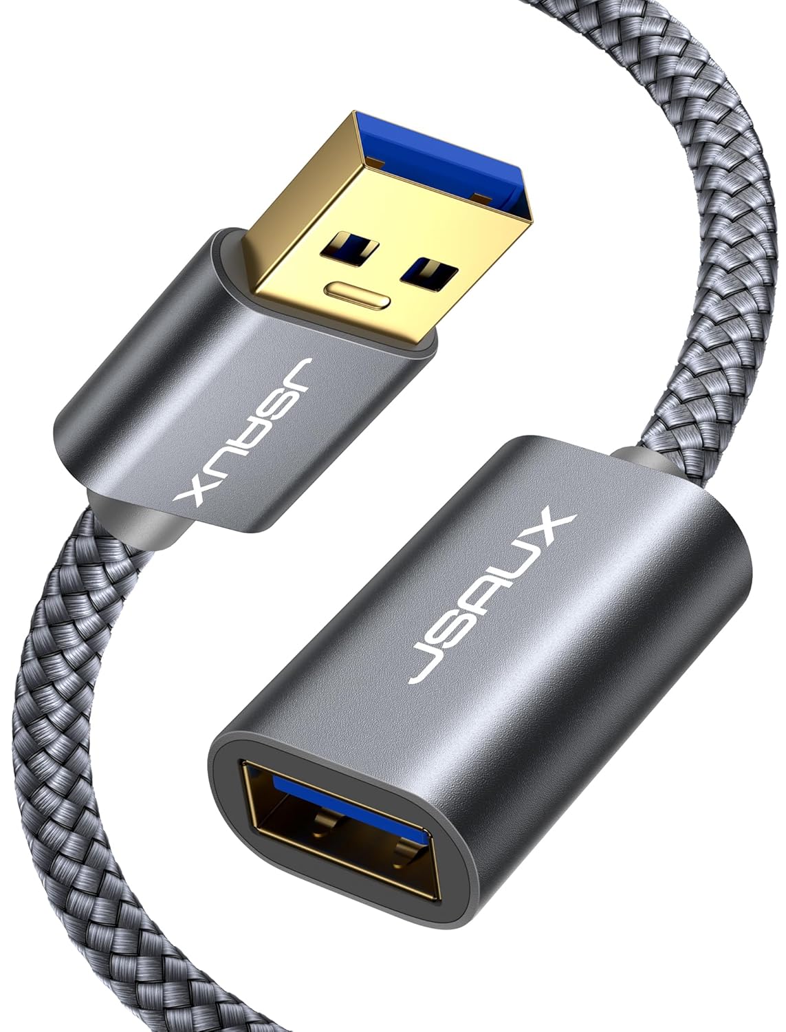 JSAUX USB 3.0 Extension Cable 10FT, USB A Male to Female Extension Cord Durable Braided Material Fast Data Transfer Compatible with USB Keyboard, Flash Drive, Hard Drive, PlayStation, Xbox, Oculus VR