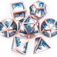 Haxtec Metal DND Dice Set Copper Blue White D&D Dice with Leather Dice Bag Compatible with Dungeons and Dragons RPG-Ice Dragon Bait