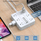 Surge Protector Power Strip 15 Ft Extension Cord, 12 Widely Spaced Outlets 6 USB (2 USB C) Ports, Ultra Thin Flat Plug Surge Protection for Home, Office, Dorm Room Essentials