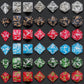 CiaraQ Polyhedral Dice Set (42pc) with 6 Drawstring Dice Pouches for Dungeons and Dragons RPG MTG Table Games. 6 Sets of Plum Blossom Pattern Role Playing Dice