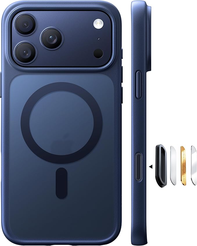 TORRAS Magnetic Shockproof for iPhone 17 Pro Case, Camera Control, Fit for MagSafe, Military-Grade Protection, Translucent Slim Case for iPhone 17 Pro Phone Case Anti-Fingerprint, Deep Blue